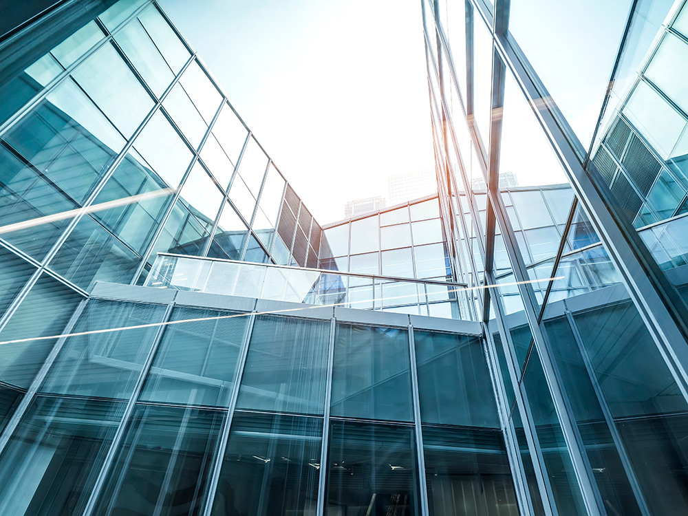 Architecture details Modern Building Glass facade Business backg